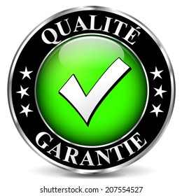 French translation for quality guarantee vector icon