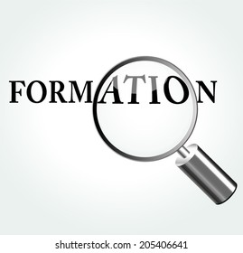 French translation for training magnifying concept illustration