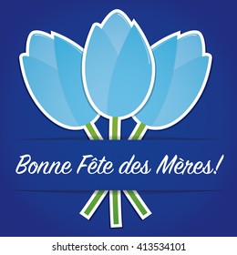 French tulip Mother's Day card in vector format.