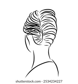 French twist hair woman image vector