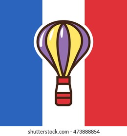 French unique object. Hot air balloon