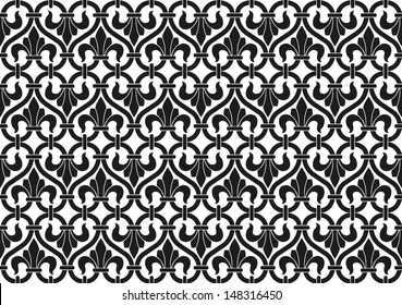 French Victorian Vintage Seamless Pattern