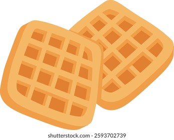 French Waffles Bakery Vector Illustration