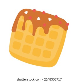 French waffles. Sweet Food icon. Vector illustration