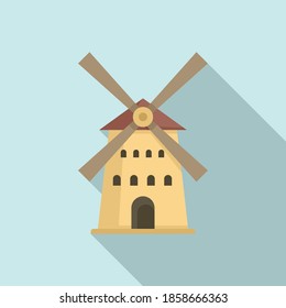 French windmill icon. Flat illustration of french windmill vector icon for web design