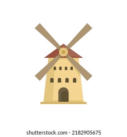 French windmill icon. Flat illustration of french windmill vector icon isolated on white background