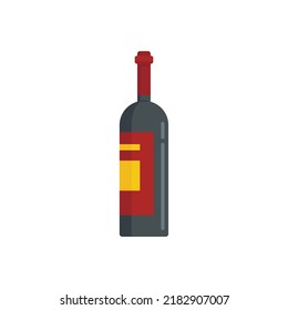 French wine bottle icon. Flat illustration of french wine bottle vector icon isolated on white background