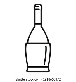 French wine bottle icon. Outline french wine bottle vector icon for web design isolated on white background