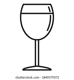 French wine glass icon. Outline french wine glass vector icon for web design isolated on white background
