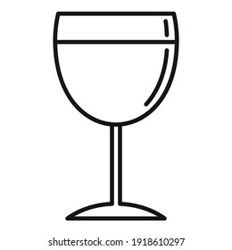 French wine glass icon. Outline french wine glass vector icon for web design isolated on white background