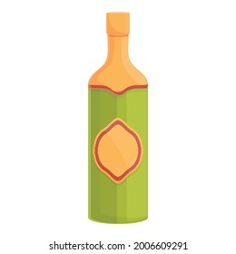 French wine icon cartoon vector. France bottle. Grape french wine