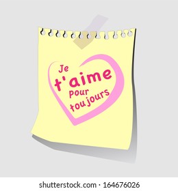 French Words Je Taime Pour Toujours Stock Vector Royalty Free