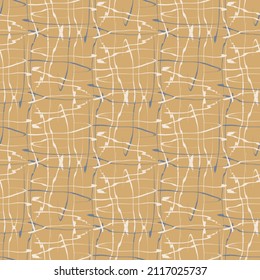 French yellow irregular mottled linen seamless pattern. Tonal country cottage style abstract speckled background. Simple vintage rustic fabric textile effect. Primitive texture shabby chic cloth.