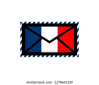 French-flag letter envelope/mail