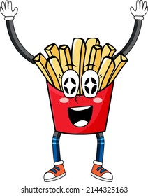 Frenchfries with happy face illustration