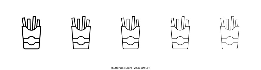 French-fries icon in black. Vector illustration for graphic design