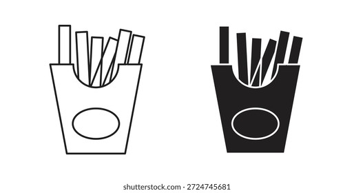 Icono de papas fritas. cartel plano lleno para concepto móvil y Diseño web