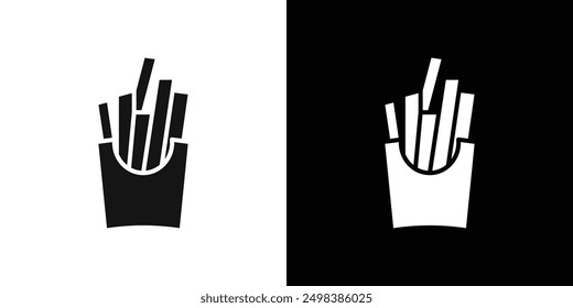 French-fries icon flat line symbol set.