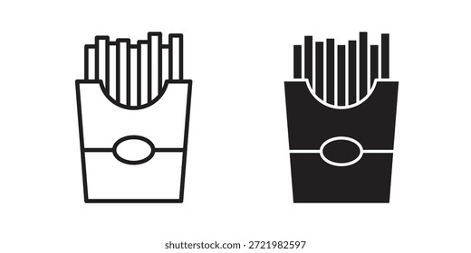 Pommes frites Symbol flaches einfaches Symbol. Liner Version - Stock-Vektor.