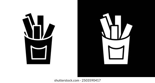 French-fries icon Flat vector set outline