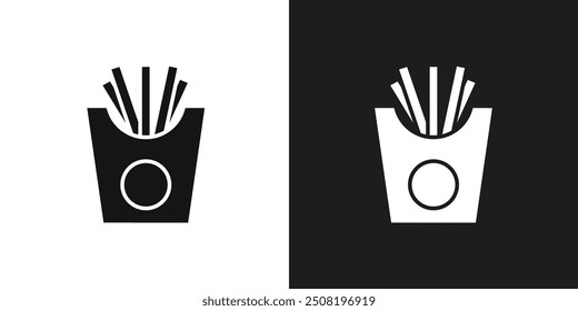 French-fries icon logo set vector