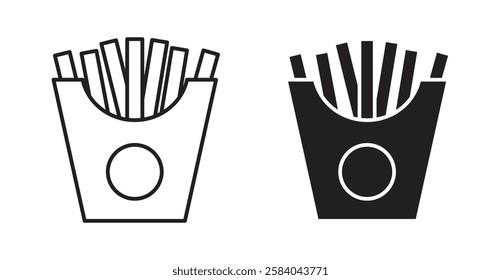 French-fries icon set in thin line. vector illustrations for web