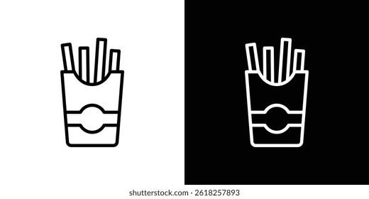 French-fries icon shape graphic simple plain clipart symbol. thin line outline art