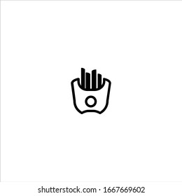 French-fries outline icon illustration- Vector