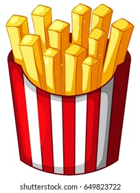 Frenchfries in paper container illustration