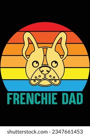 Frenchie Dad Vintage eps cut file for cutting machine