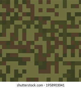 Frenzied large pixel camouflage. Vector.