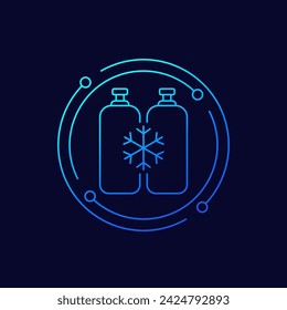 freon gas tanks icon, linear design