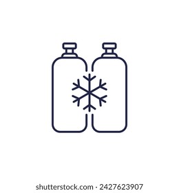 freon gas tanks line icon