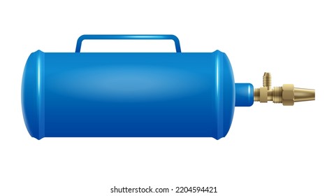 Freon refillable tank of Refrigerant - isolated cooling gas cylindrical container