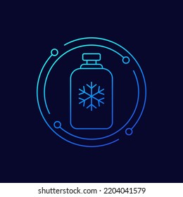 freon, refrigerant gas tank icon, linear design
