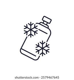freon tank line icon, refrigerant gas vector