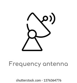 frequency antenna vector line icon. Simple element illustration. frequency antenna outline icon from technology concept. Can be used for web and mobile