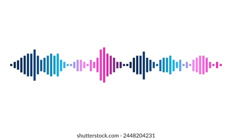 Frecuencia de onda de audio Ilustración vectorial colorida