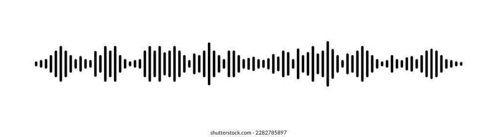 Frequency audio waveform icon symbol. Flat Vector illustration