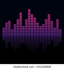 Frequency audio waveform, music wave HUD interface elements, voice graph signal. Vector illustration. Eps 10.