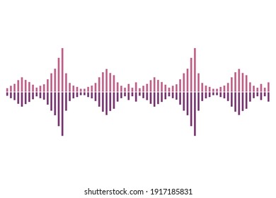 Frequency audio waveform, music wave HUD interface elements, voice graph signal. Vector illustration. Eps 10.