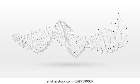 Frequency dot line sound wave vector abstract background