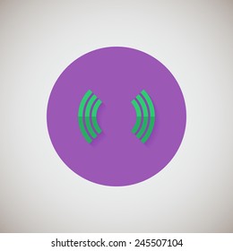frequency flat icon. Flat design style modern vector illustration. Isolated on stylish color background. Flat long shadow icon. Elements in flat design. EPS 10.