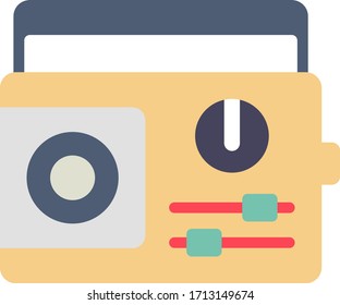 Frequency modulation wireless Radio Concept vector Color Icon design, Entertainment Appliance on White background