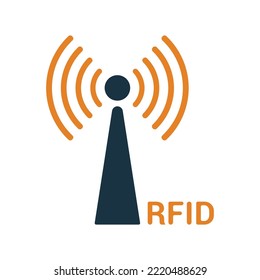 Frequency, radio, rfid signal icon. Editable vector logo.