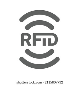 Frequency, rfid, signal icon. Gray vector graphics.