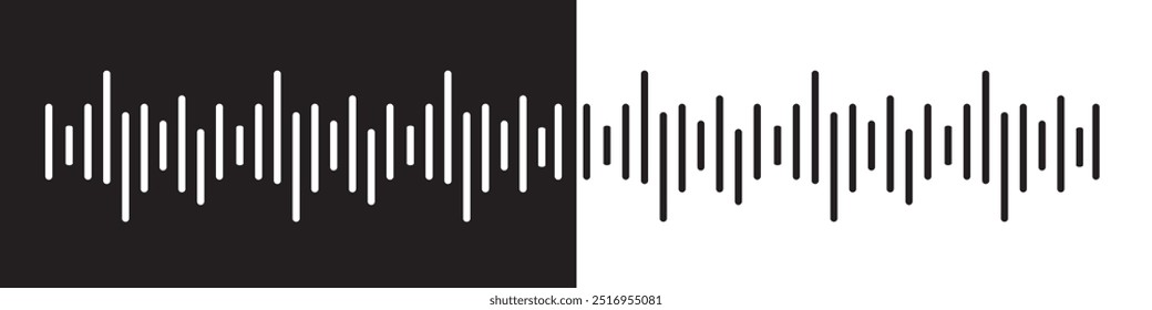 Frequência de som, rádio, música onda ícone único no fundo branco. Ilustração vetorial em design plano.