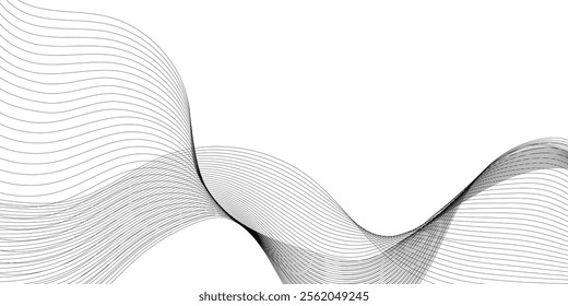 frequency sound wave, twisted curve lines with blend effect.