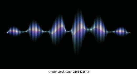 Frequency sound waveform, voice graph signal. Electronic color waves. Voice recognition concept. Vector illustration.