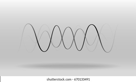  frequency spiral sound wave abstract technology vector background